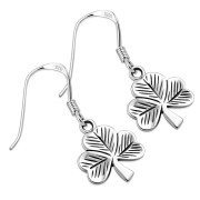 Sterling Silver Shamrock Dangling Earrings, ep128/h